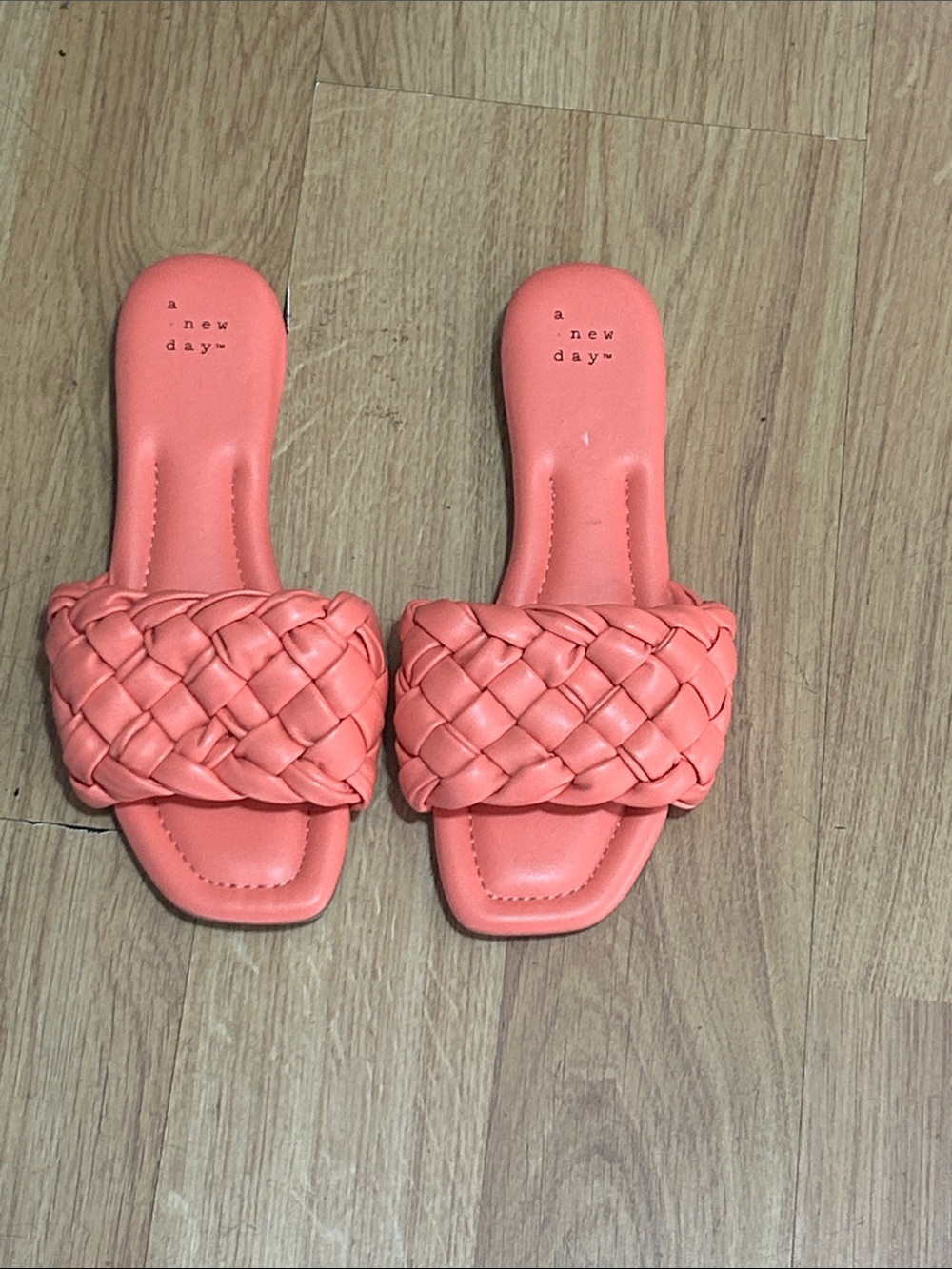 a new day Coral Braided Slide Mules Size 6